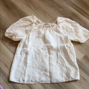 Rebecca Taylor Textured Cream Blouse